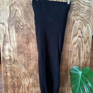 NEW WITH TAGS! ZARA Ribbed Midi Skirt, Black, Women's Size Small